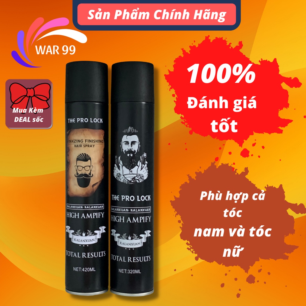 Gôm xịt tóc nam tạo kiểu tóc THE PRO LOCK keo vuốt tóc nam siêu cứng