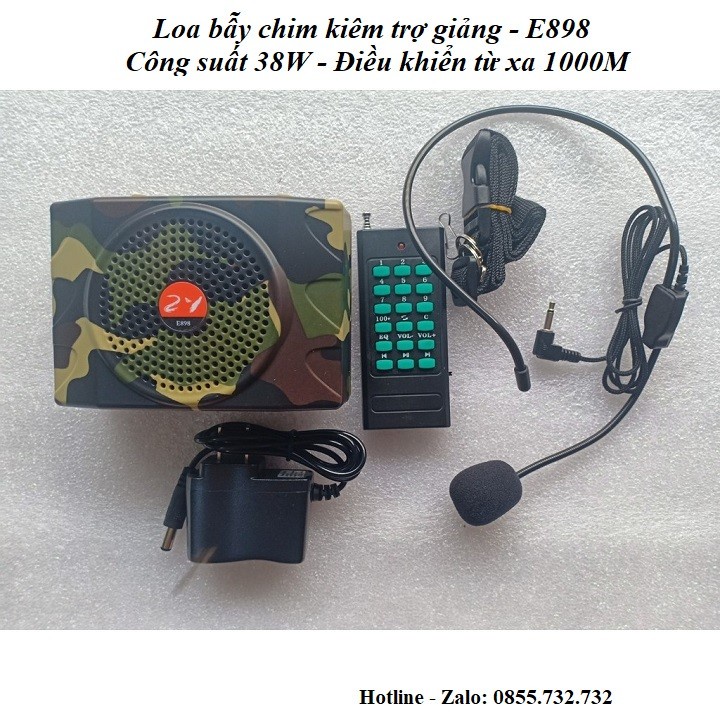 Loa Bẫy Chim E898 Có kèm Remote, Có Bluetooth Full Hộp, Không Kèm Thẻ Nhớ