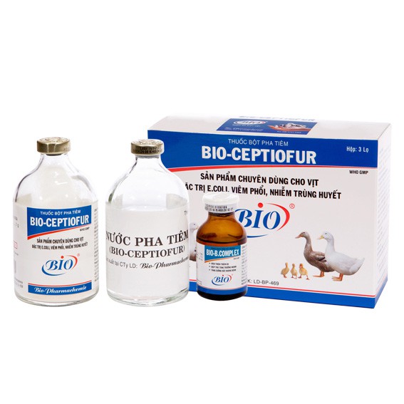 Bio Ceptiofur 100ml Ecoli, tiêu chảy trên gà, vịt