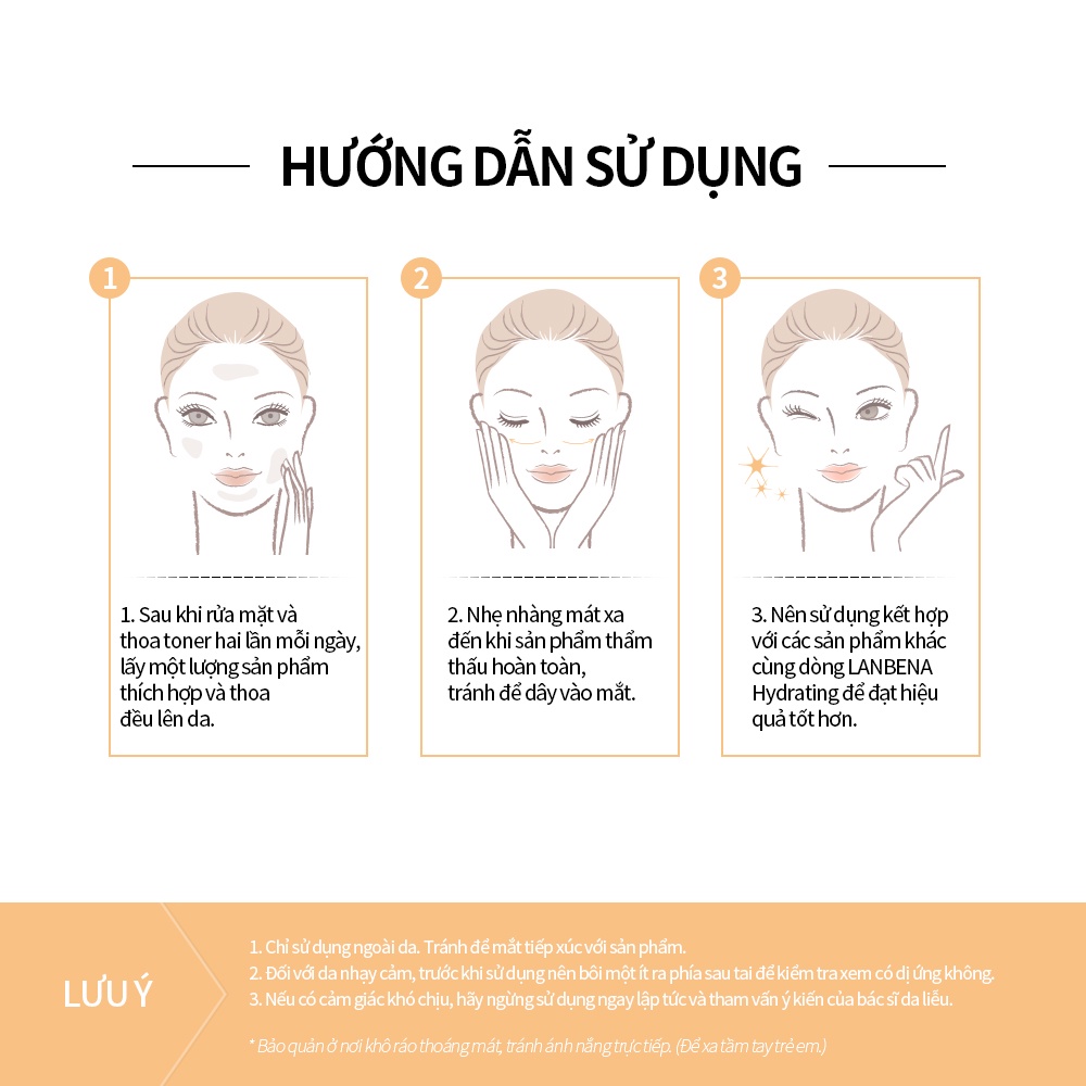 Tinh Chất Niacinamide Kem Dưỡng Da Mặt Lanbena Dưỡng Ẩm Làm Trắng Và Làm Mờ Vết Thâm Trên Da 30ml