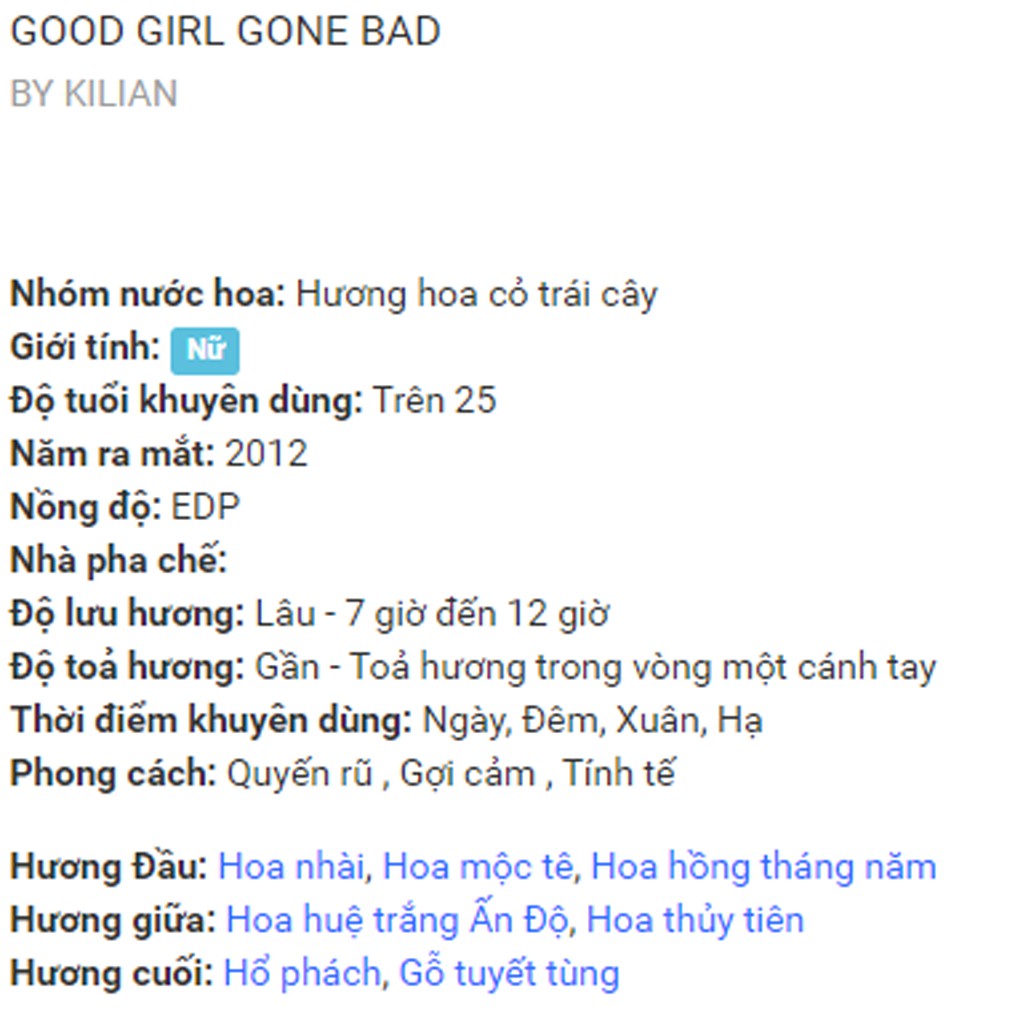 [Cam kết chất lượng] Chai 5ml/10ml nước hoa mùi Good Girl Gone Bad (White) | Thế Giới Skin Care