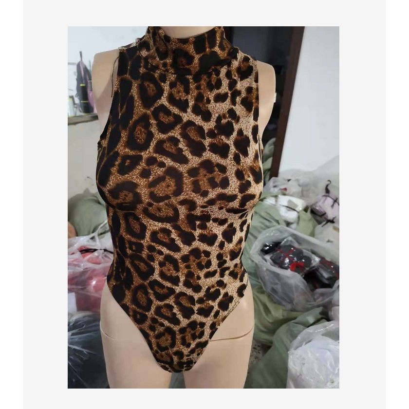 Bodysuit Không Tay Họa Tiết Da Báo Gợi Cảm Cho Nữ