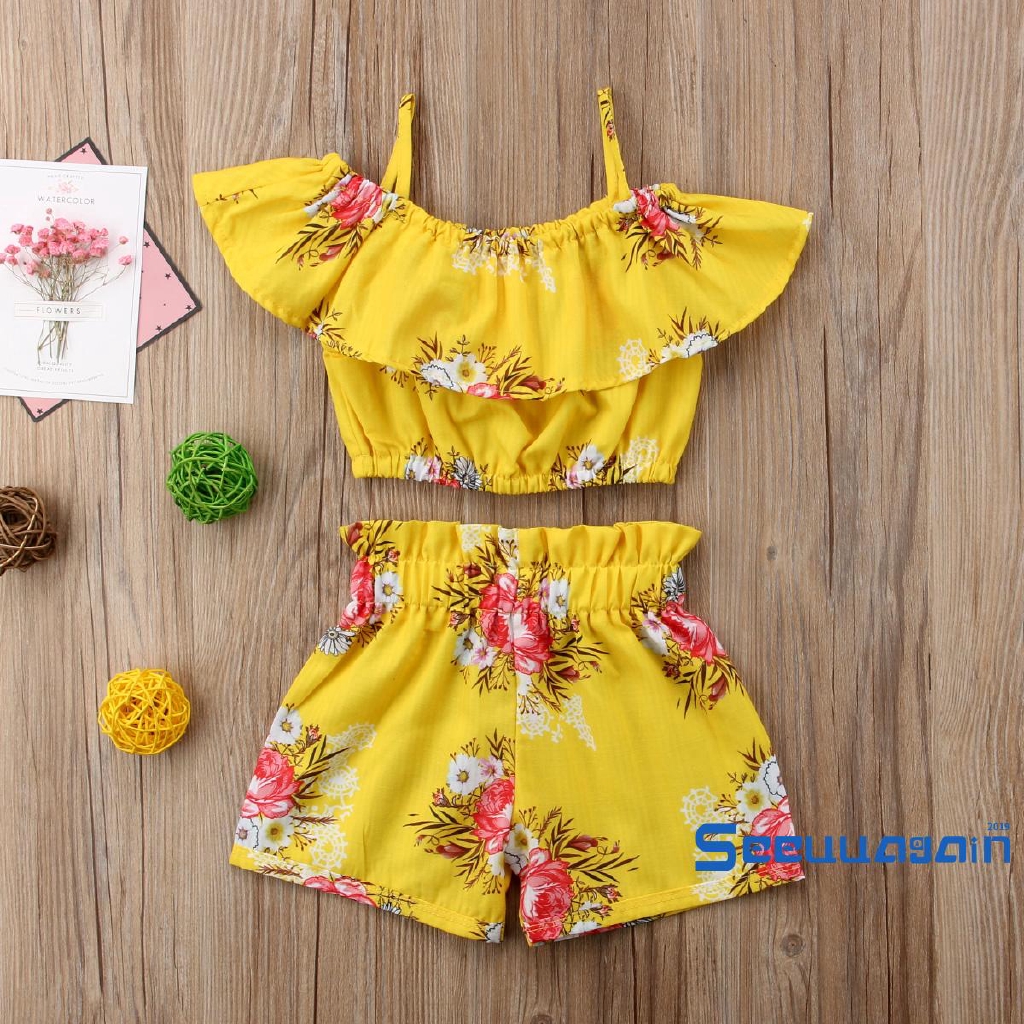 Set Áo Thun 3 Lỗ &amp; Quần Short Cho Bé Gái