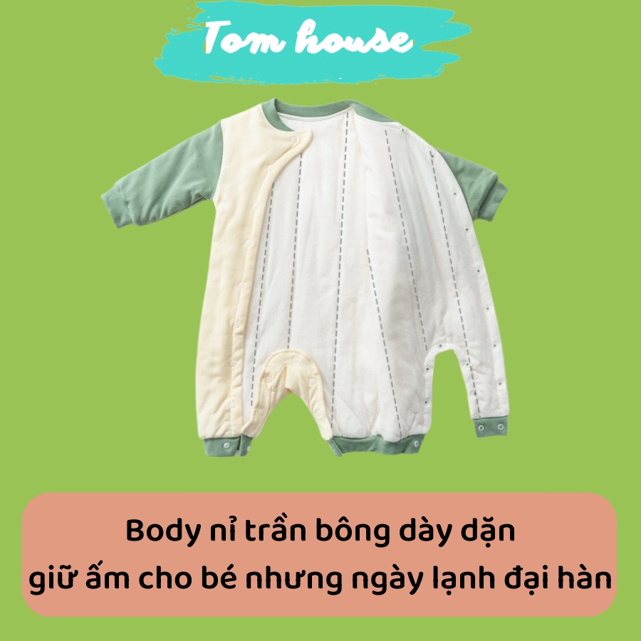 Bộ Liền Thân Trần Bông-Nỉ Siêu Dày Mặc Đại Hàn Cho Bé Sơ Sinh Hàng Quảng Châu Cao Cấp 𝟏𝟗𝐁𝐃𝐃