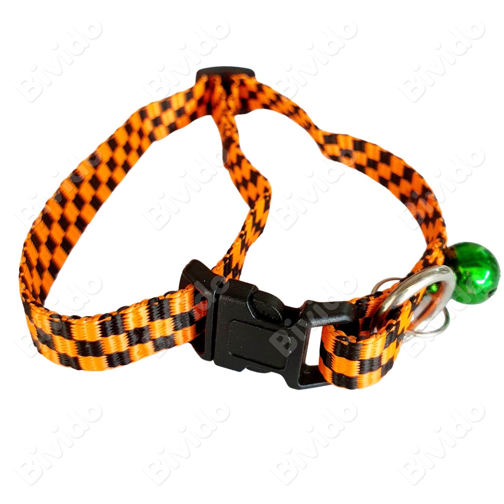 Vòng cổ chó mèo thú cưng sọc caro màu bản nhỏ 1cm &lt;5kg - Bivido