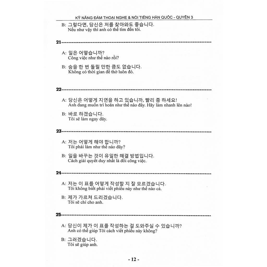 Sách Kỹ Năng Đàm Thoại Nghe & Nói Tiếng Hàn  - Kèm CD