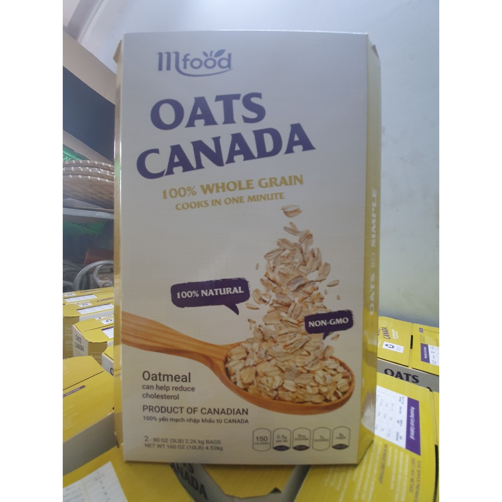 Hạt Yến Mạch ( Oats Canadian ) 100% Hàng Chính Hãng Thùng 4,52 kg - Hạt vỡ