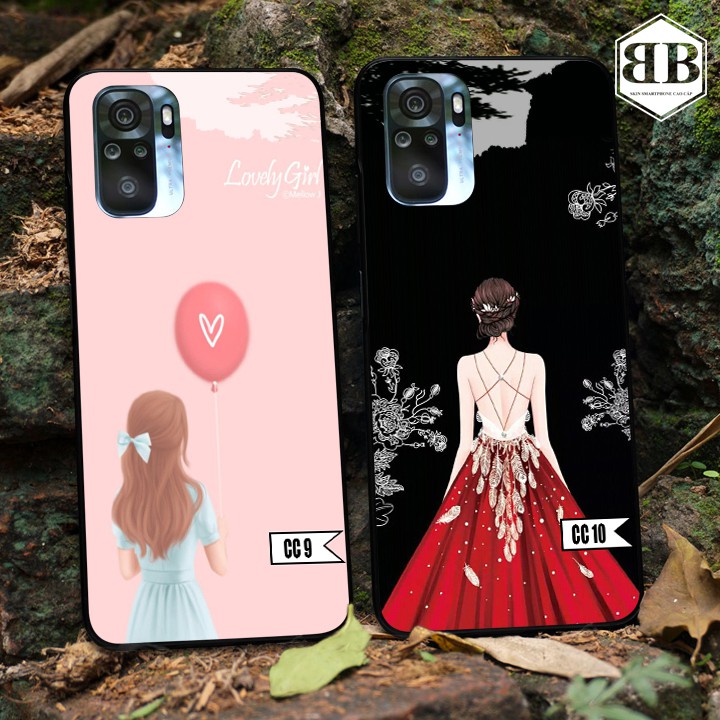 Ốp lưng kính cường lực Xiaomi Redmi Note 10 in hình cho nữ