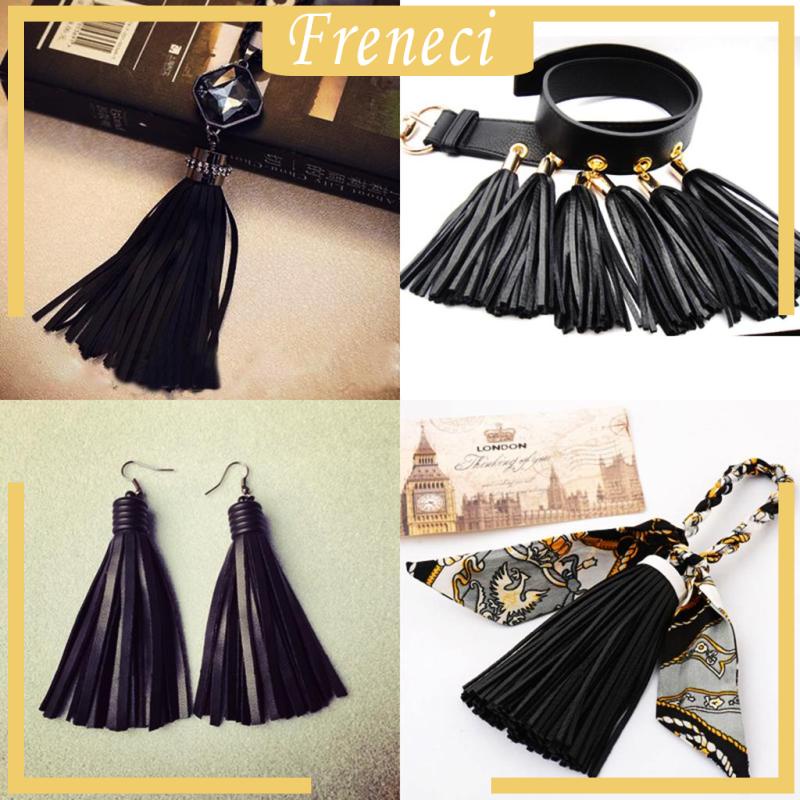 Dải Dây Tua Rua Màu Đen Giả Da 1 Yard Dùng Trang Trí Quần Áo DIY