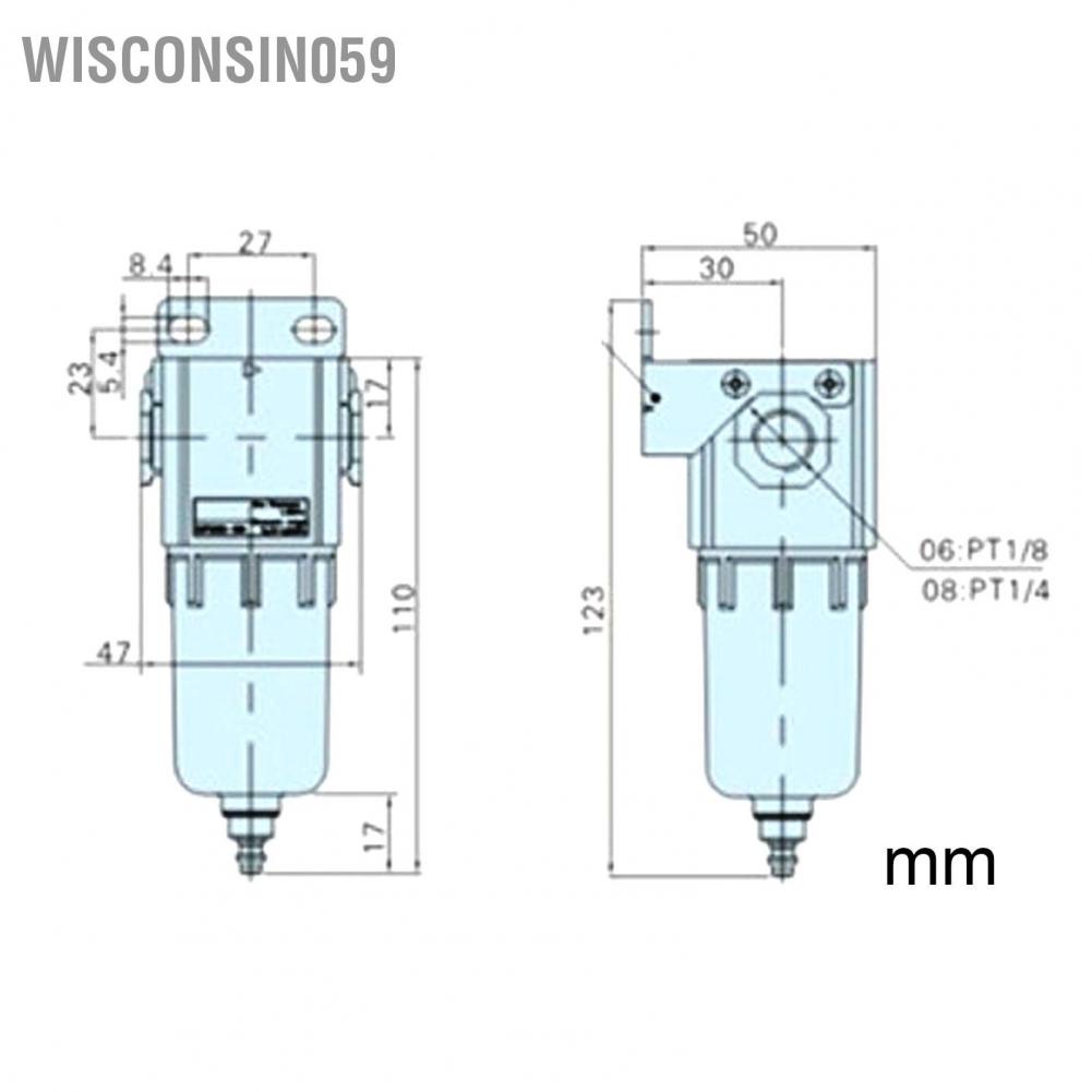 Wisconsin059 Compressed Air Filter Aluminum Alloy Tool Compressors Filters Manual Differential Pressure Automatic Drainage