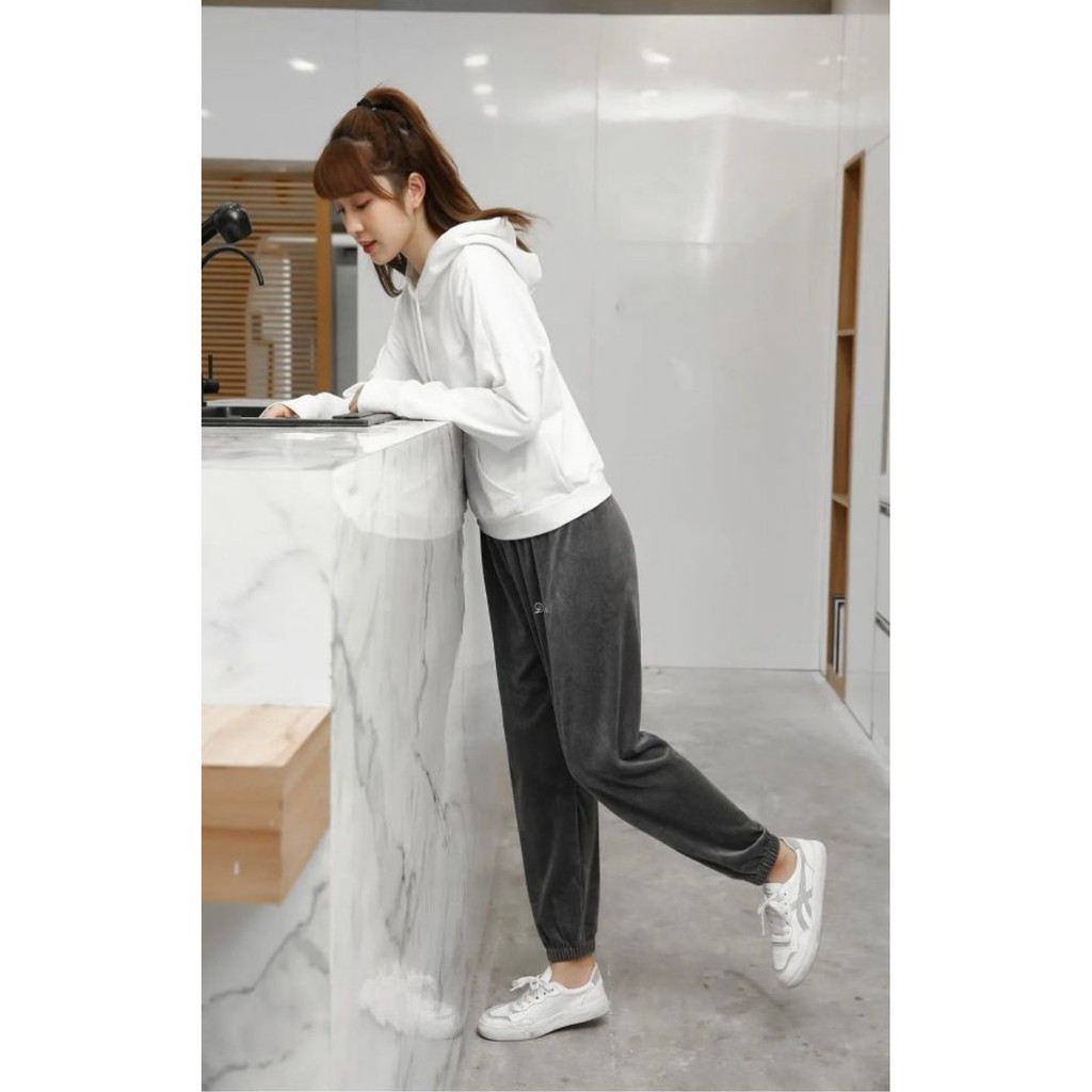 Quần boom mặc nhà nhung tăm mềm ấm