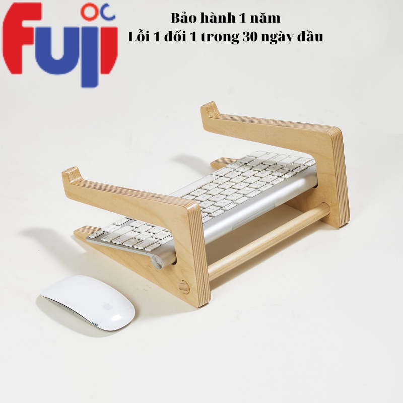 Giá Đỡ Laptop Kệ Kê Máy Tính Xách Tay Bằng Gỗ Plywood Tản Nhiệt Tự Nhiên Cao Cấp Có 3 size Basic, L, M - Fuji Shop