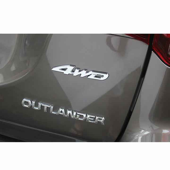Logo chữ OUTLANDER 3D nổi dán trang trí xe ô tô