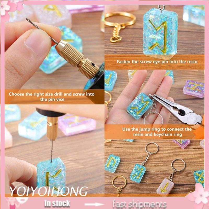 Bộ máy khoan điện mini cổng USB dùng đục lỗ hạt ngọc trai nhân tạo / pha lê / nhựa epoxy / ngọc bích