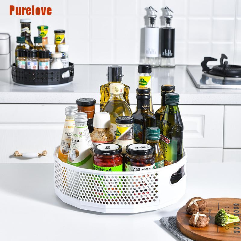 Khay Đựng Gia Vị Bằng Nhựa Xoay 360 Độ Tiện Dụng Cho Nhà Bếp
