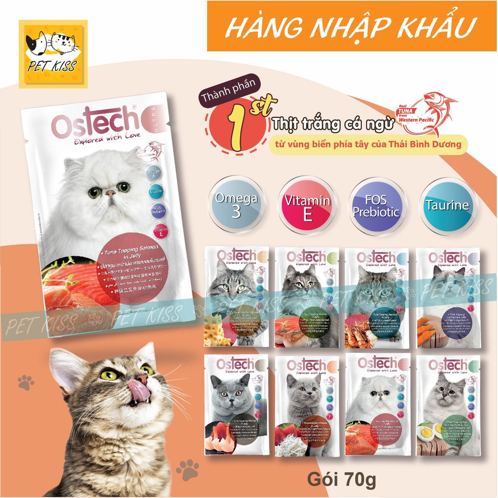 Pate cao cấp cho mèo Ostech Ultra Pounch Cat 70g