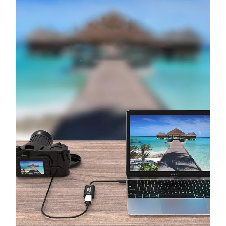 Cáp HDMI video capture ra cổng Type-c cho Macbook, Laptop, Surface dùng cho livestream