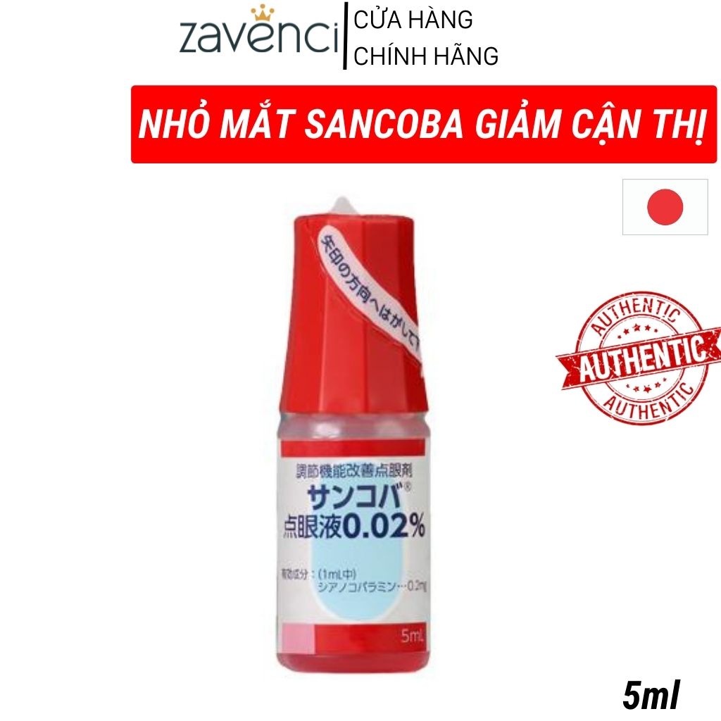 Nước nhỏ mắt SANCOBA hỗ trợ tăng cường thị lực giảm cận thị chính hãng Nhật Bản (5ml)