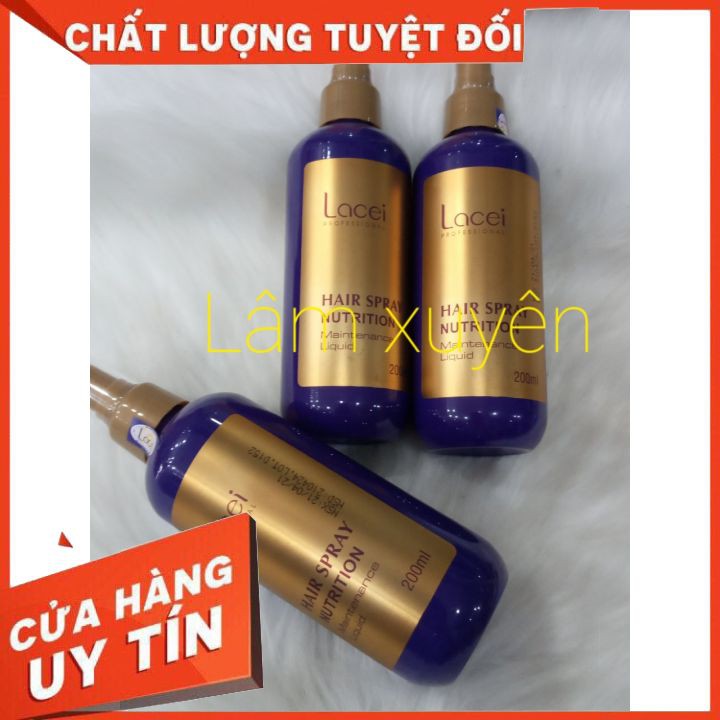 Sữa Xịt Nước dưỡng tóc Lacei tím 200ml  FREESHIP phục hồi giữ màu siêu thơm suôn mềm óng mượt tóc óng ả giúp tóc khỏe.