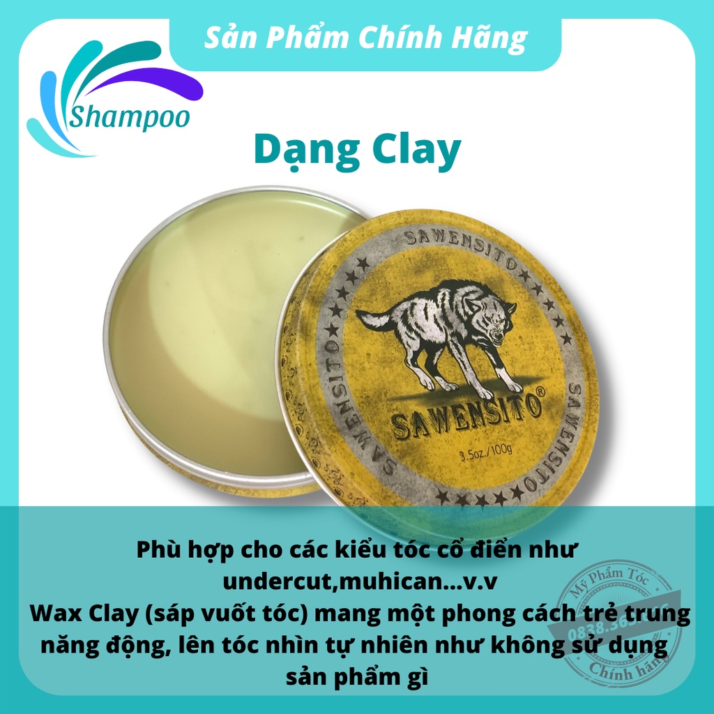 Sáp vuốt tóc nam tạo kiểu tóc SAWENSITO POMADE bóng mượt giữ nếp tóc