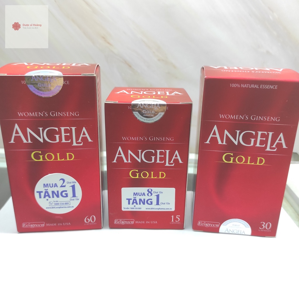 Sâm Angela Gold Women's Ginseng Angela Gold Hộp 60 viên Hàng Chính Hãng Mỹ.