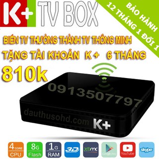 Android tivi box k+ tv box và 12tháng thuê bao premium hd+