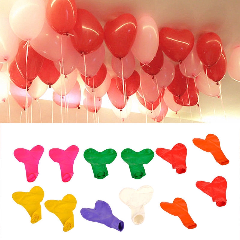 Bộ 10 bong bóng latex hình trái tim kích thước 10 inch dùng để trang trí tiệc cưới