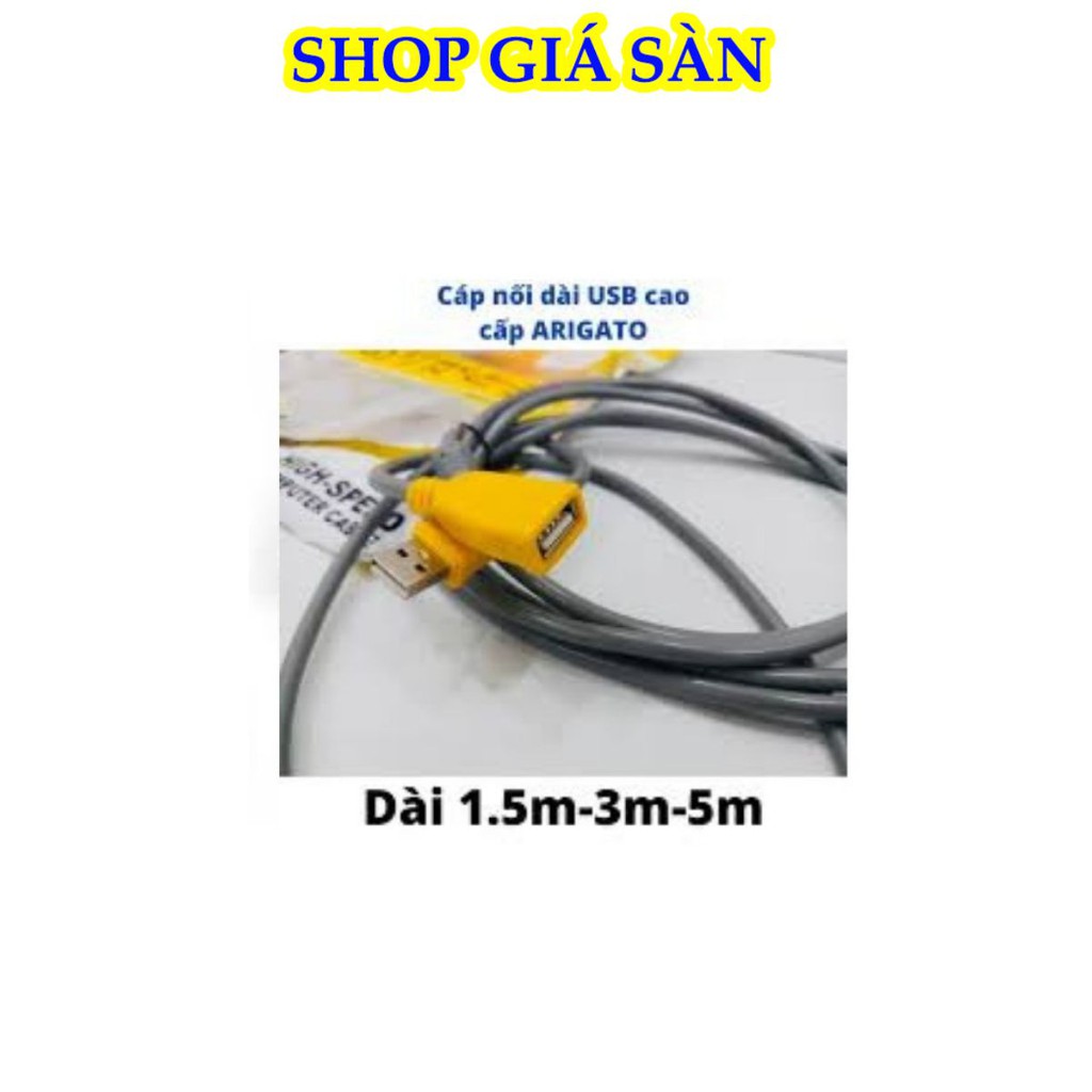 Dây Nối Dài Usb 5m Chống Nhiễu Arigato Màu Xám, Hàng Chính Hãng. Chất Lượng Cao