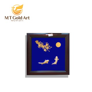 Tranh Cá Chép Hoa Mai mạ vàng, dát vàng 24k - quà sinh nhật, quà tân gia, quà tặng sếp, quà tặng khách hàng, quà 8/3