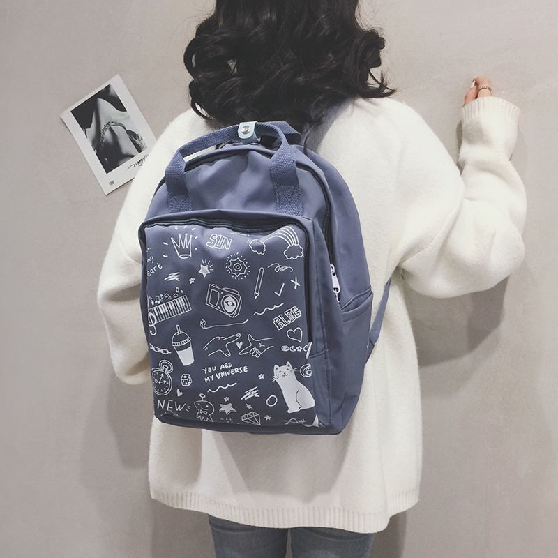 🌈Tặng một món quà nhỏ🎁Ba lô cao cấp Harajuku in hình graffiti Nhật Bản ba lô nữ học sinh