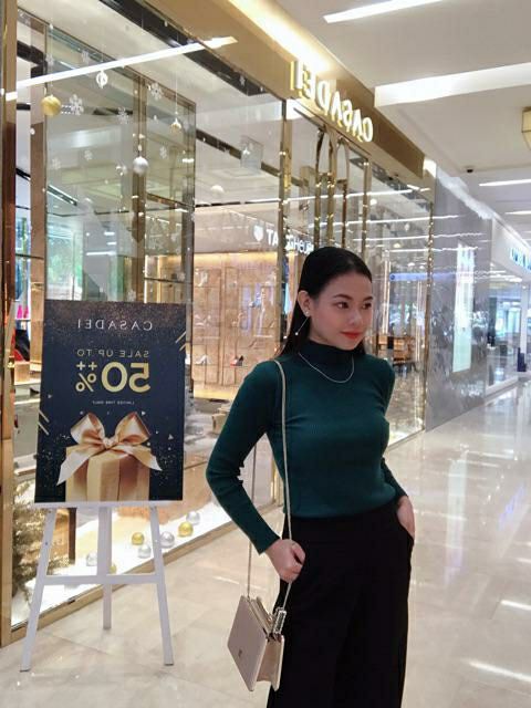 [HOT ITEM] Áo len tăm cổ cao DÁNG CHUẨN body dài tay nữ QC SIÊU HOT