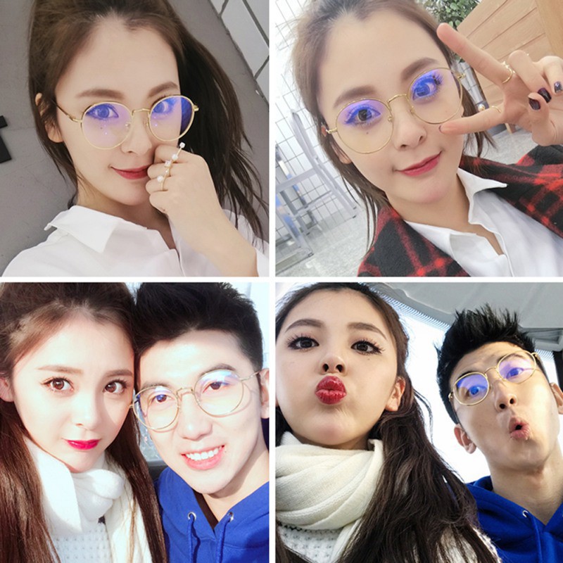 Mắt kính gọng tròn tròng trong suốt phong cách vintage Hàn Quốc cho nam nữ balo local brand | BigBuy360 - bigbuy360.vn