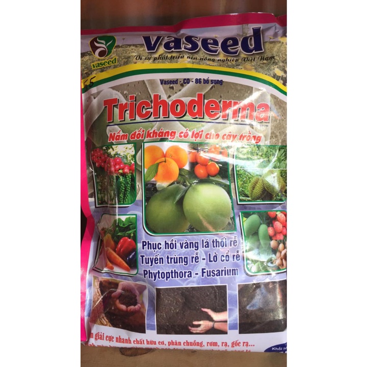 Chế phẩm Trichoderma 1kg ủ phân, rác thải, phân bón vi lượng VASEED nấm đối kháng có lợi cho cây trồng
