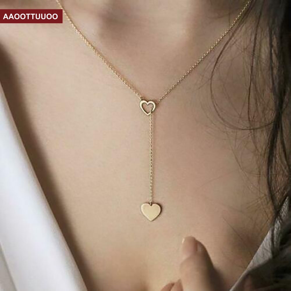 Dây Chuyền Choker Nhiều Lớp Mặt Hình Trái Tim Thời Trang Cho Nữ