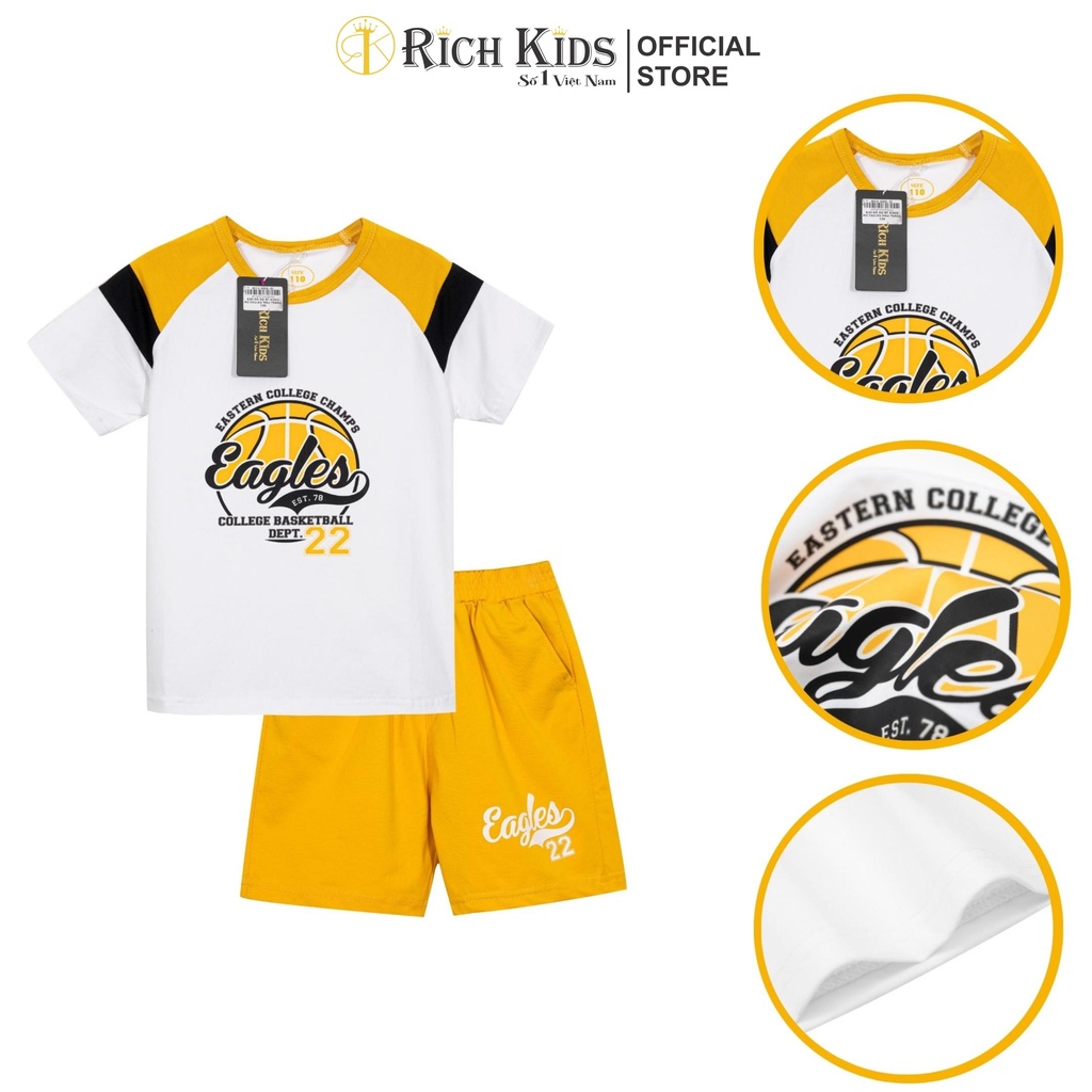 Đồ Bộ Cho Bé Vải 100%Cotton Co Giãn Thoáng Mát, Thấm Hut Mồ Hôi - Richkids