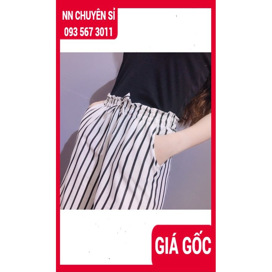 Quần nữ mặc nhà ống rộng chất thun đũi mềm xinh xắn TS41