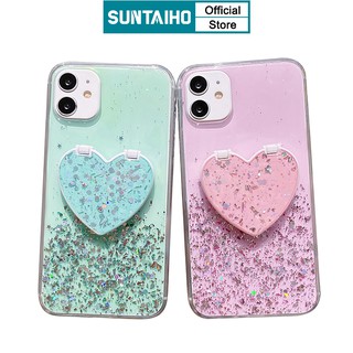 Ốp Điện Thoại Suntaiho TPU Mềm Có Giá Đỡ Hình Trái Tim Dành Cho iPhone 12 mini 11 Pro Max XR XS Max X 7 8 Plus SE 2020