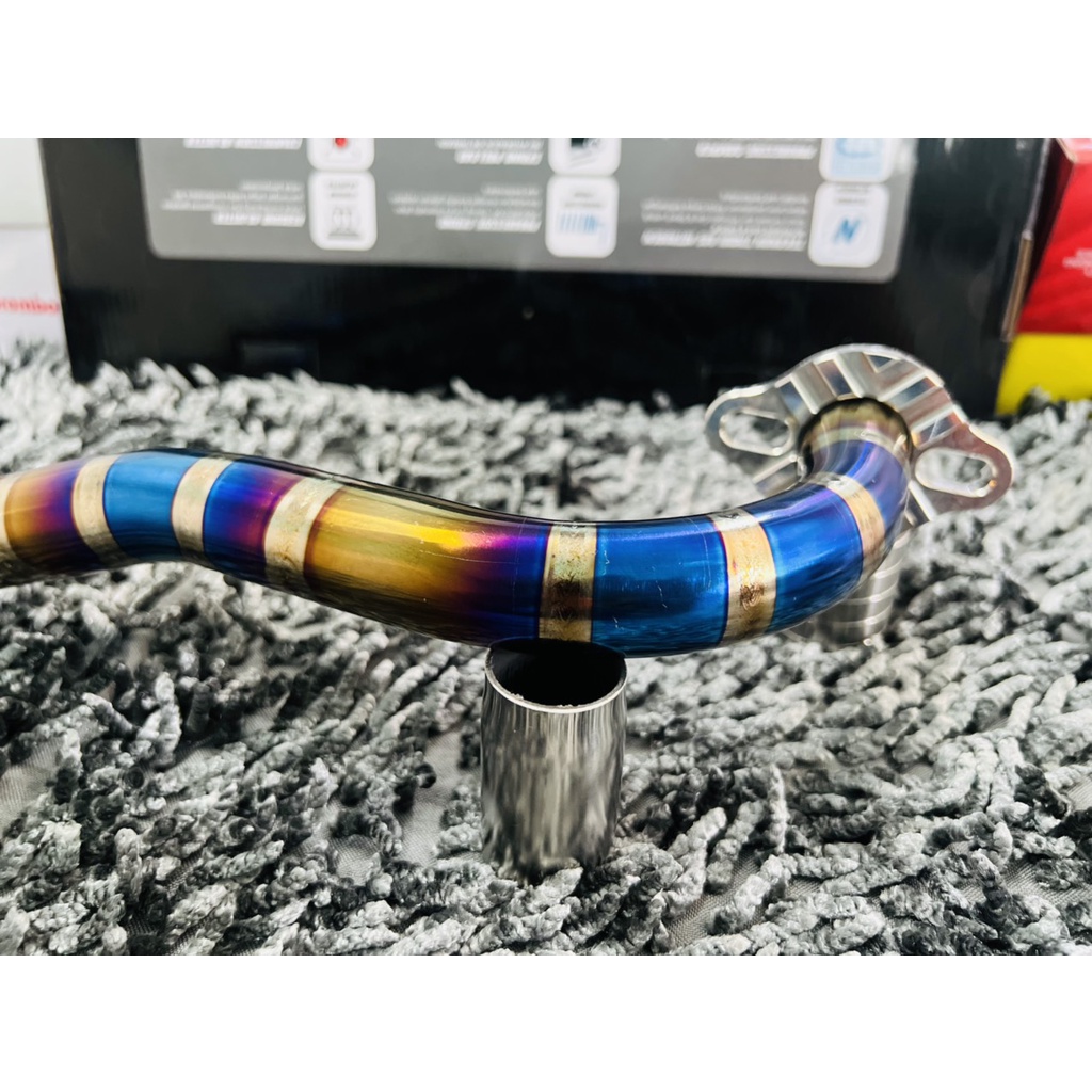 Cổ Pô Titan From thòng gắn cho Wave Dream Future đời đầu Tặng khâu nối inox 304 và Pát nhôm CNC