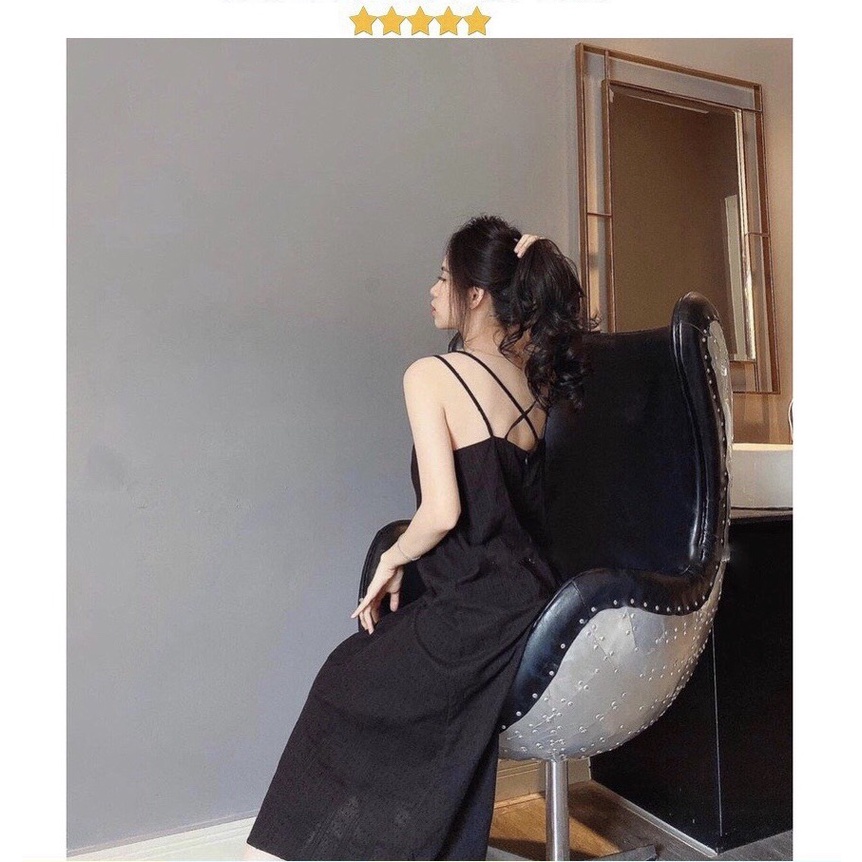 Váy đi biển hở lưng cho nữ,đầm maxi chất đũi trơn siêu mát đan dây cực đẹp