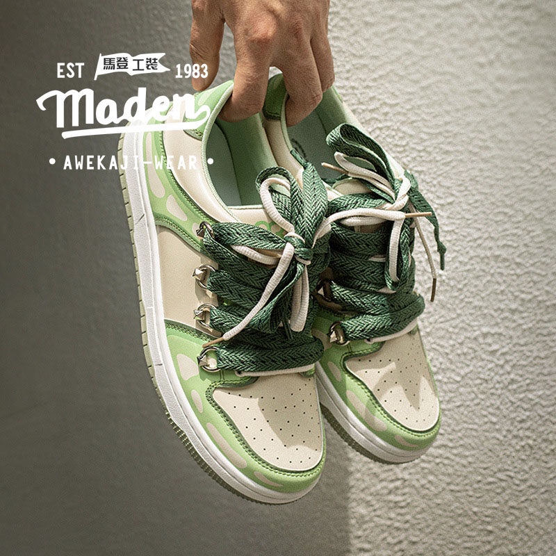 Maden Giày Thể Thao Mũi Tròn Đế Dày Thoáng Khí Thoải Mái Màu Xanh matcha Thời Trang Mùa Hè 2022 Mới Cho Nam