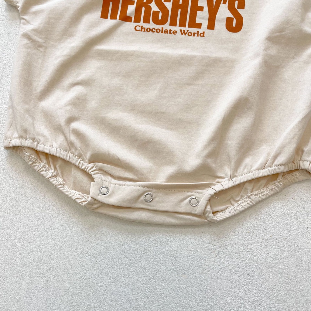 Áo liền quần vải cotton tay ngắn phong cách Hàn Quốc thời trang dành cho bé sơ sinh