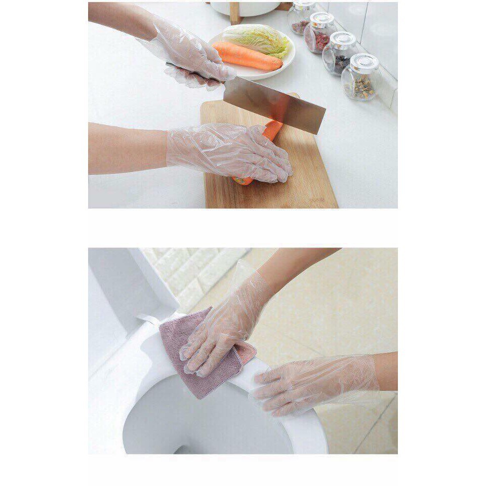 Găng Tay Nilon Tiện Dụng Hộp 10 Chiếc chất liệu nhựa HDPE có độ bền, dai, khó rách | Bill Hair, Billhair