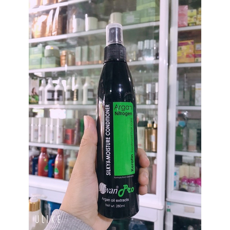 Xịt dưỡng siêu mượt Argan Nitrogen phục hồi tóc 280ml