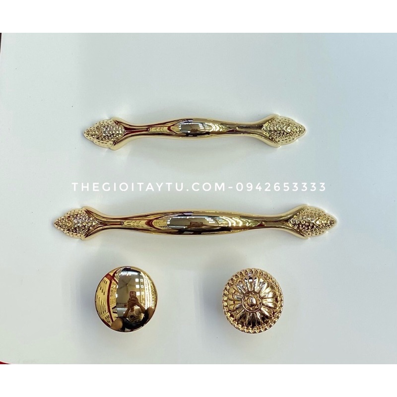 Tay Nắm Tủ Tân Cổ Điển mạ vàng 24k