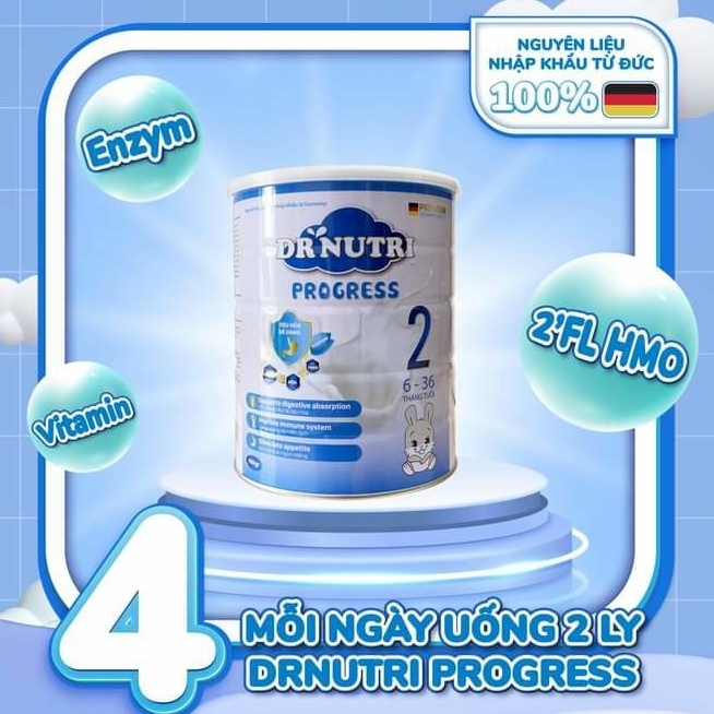 Sữa bột dinh dưỡng cao năng lượng phát triển chiều cao Dr Nutri Newborn Progress Toddled 900g