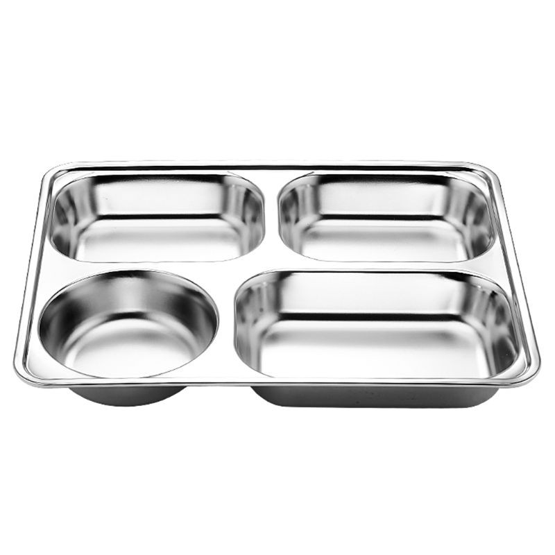 Khay Đựng Thức Ăn 3/5/4 Ngăn Bằng Thép Không Gỉ