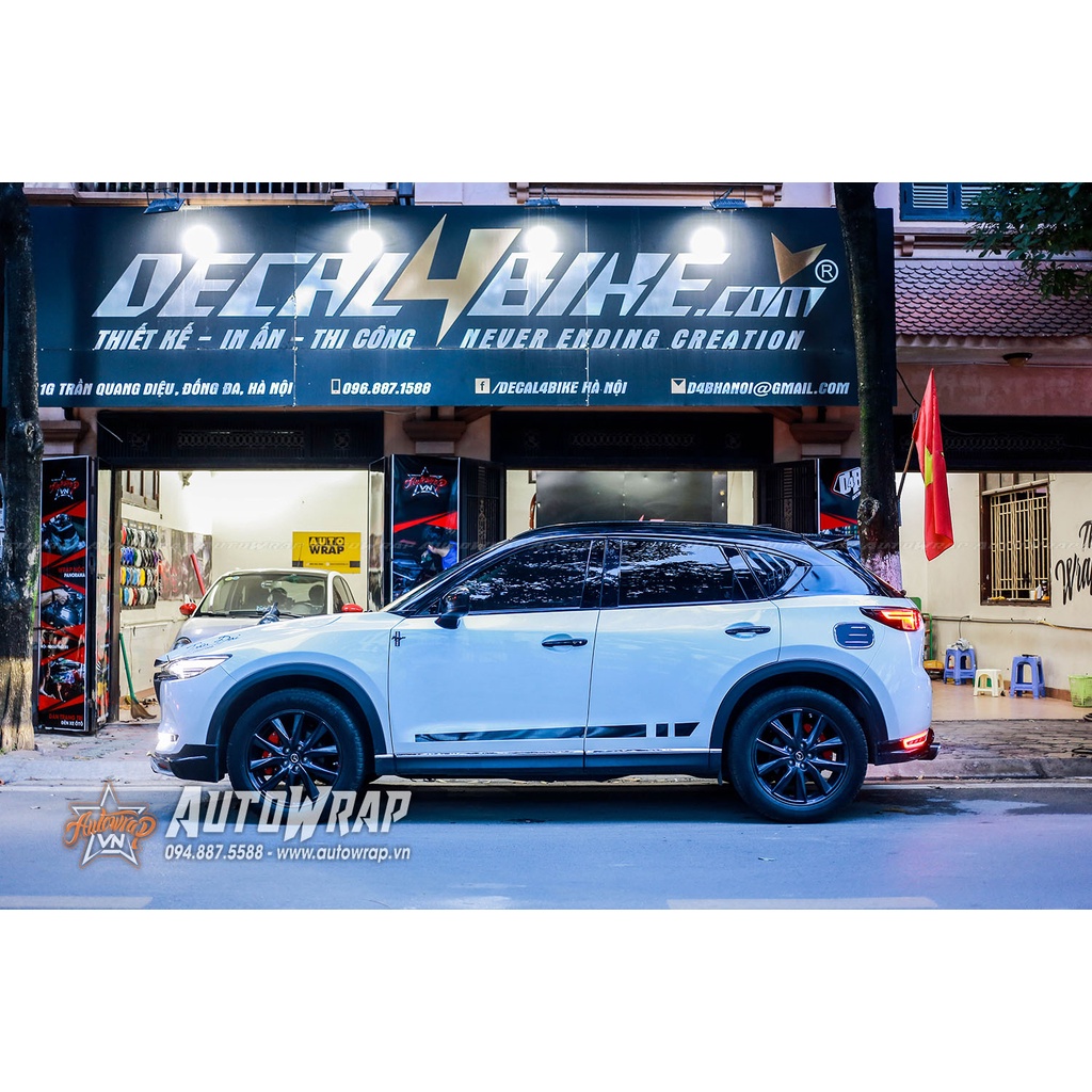 Tem họa tiết xe CX5 Trần Đại - Tem họa tiết ô tô Mazda, tem dán sườn xe thể thao
