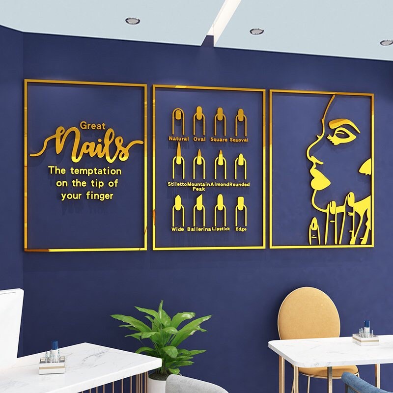 Tranh Mica trang trí Nail Beautiful Trang trí Tiệm Nail, Spa 21 Kiểu Màu