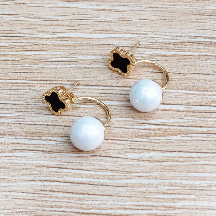 Bông Tai 4 Lá Titan Ko Đen Cao Cấp TT 2098 - TT 2098