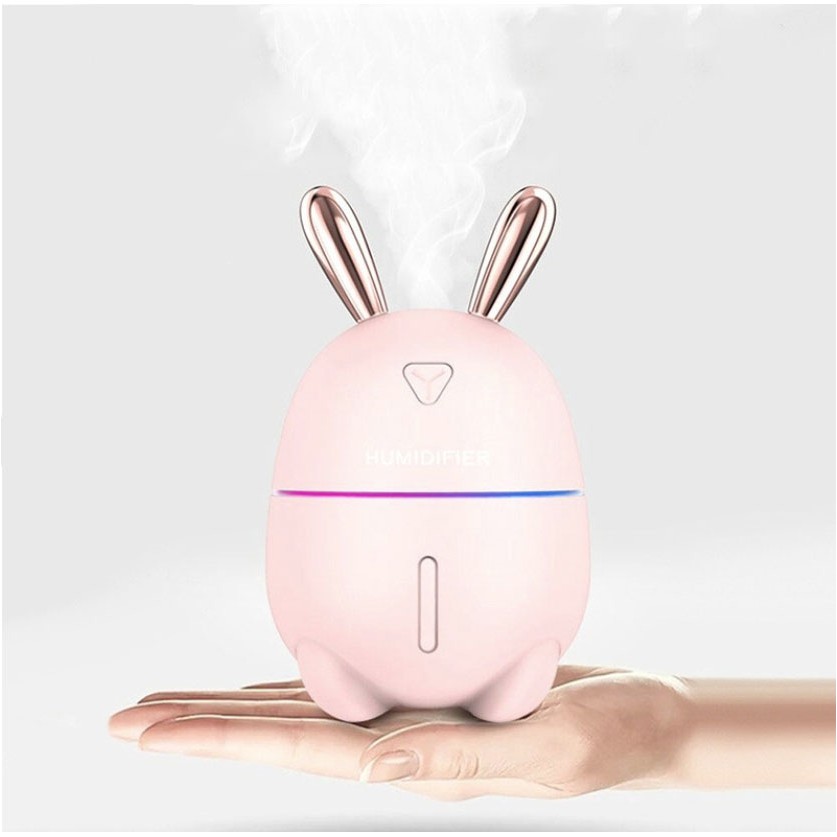 Máy khuếch tán tinh dầu phun sương hơi nước tạo ẩm hình tai thỏ có đèn Led Humidifier &amp; Rabbit